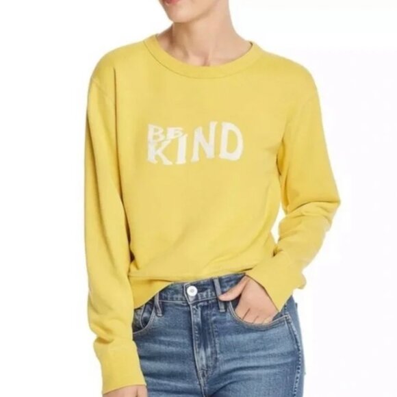 Rag & Bone Be Kind Yellow Sweatshirt Size Large - Picture 3 of 12